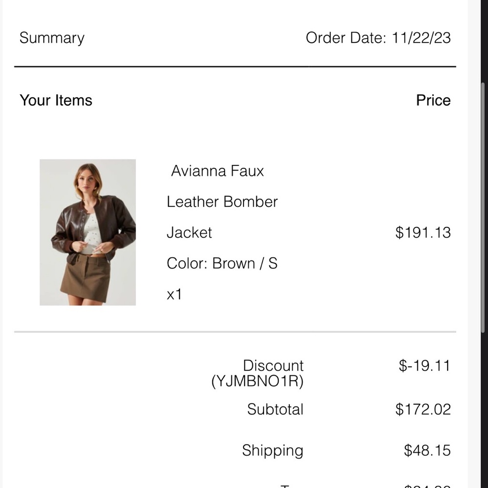 Astr Chocolate Brown Bomber Jacket - Picture 3 of 3